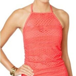 ISLAND ESCAPE - Rincon High Neck Shirred Tankini Top
